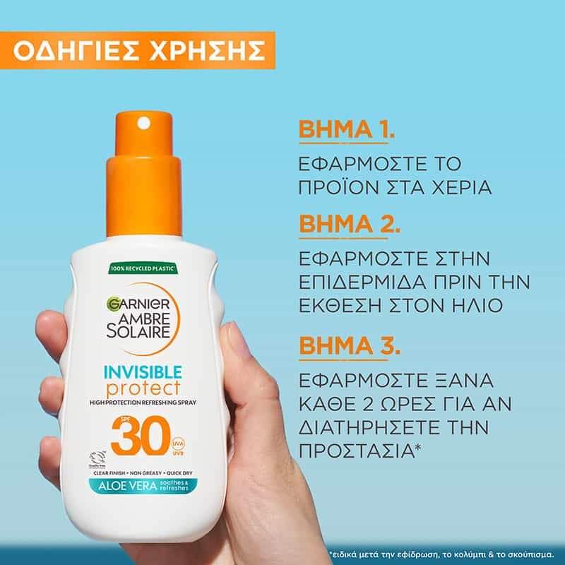 Αντηλιακό Spray για Μεσαία Αντηλιακή Προστασία - Οδηγίες Χρήσης